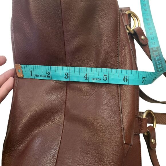 Etienne Aigner Handbag Mahogany Leather Brass Fittings Straps - Picture 12 of 16